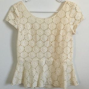 Xhilaration Ivory Peplum Top